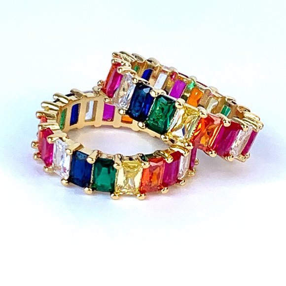 Anthropologie Jewelry - NEW~ Anthropologie Rainbow Colorful Gemstone Statement Ring